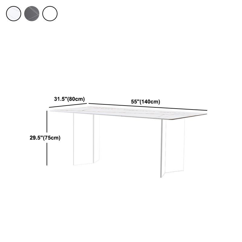 Modern 1/2/5 Pieces Dining Set  Acrylic Base Double Pedestal Dinette Set