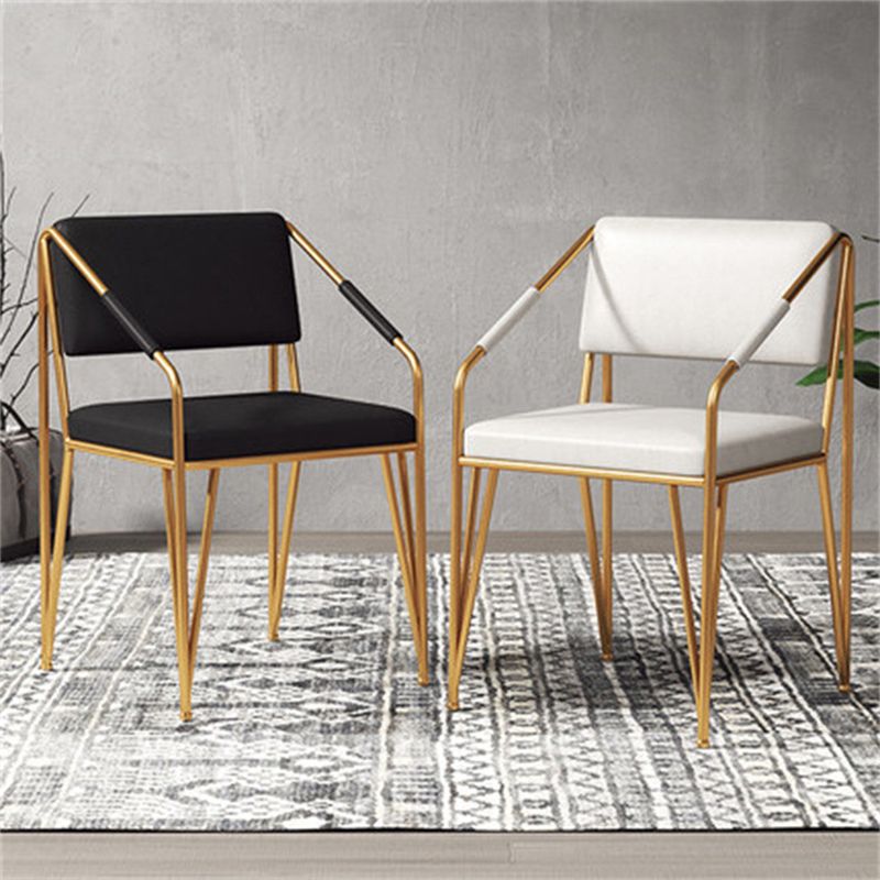 Sillas de metal de estilo escandinavo Silla auxiliar de cocina con respaldo abierto (juego de 2)