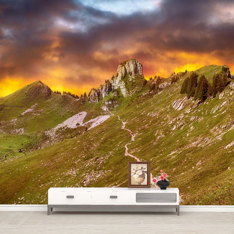 Modern Style Mountain Mural Environment Friendly Wall Covering for Sleeping Room