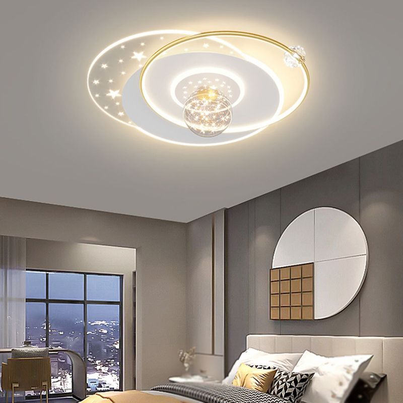 Geometric Shape Metal Flush Light Modern Style 5 Lights Flush Mount Fixture