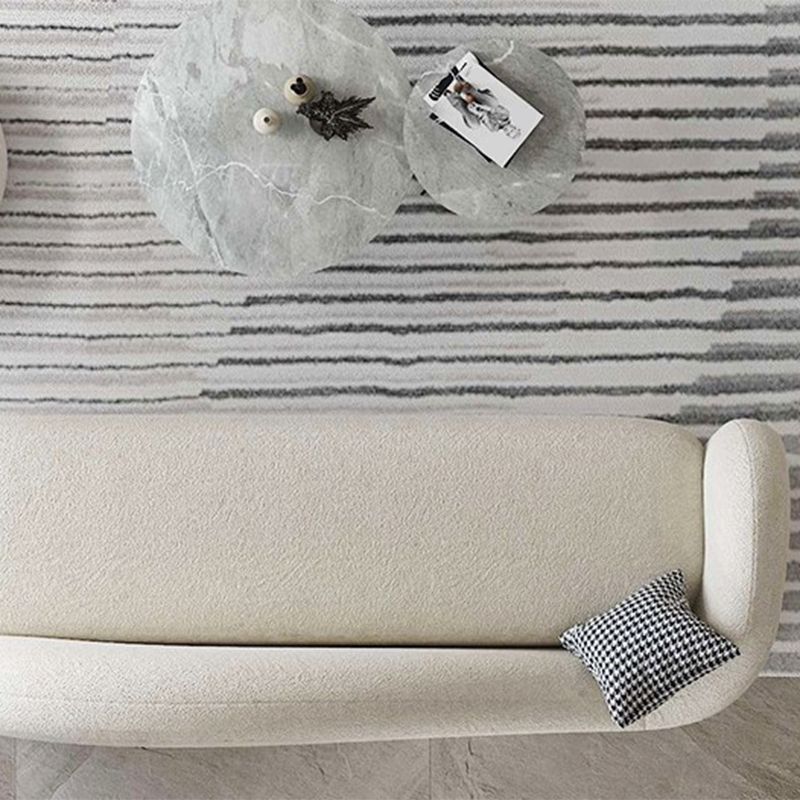 Velvet Tuxedo Arm Curved Sofa White Contemporary Sofa for Apartment