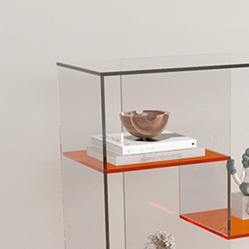 Contemporary Open Back Vertical Bookshelf Geometric Acrylic Bookshelf