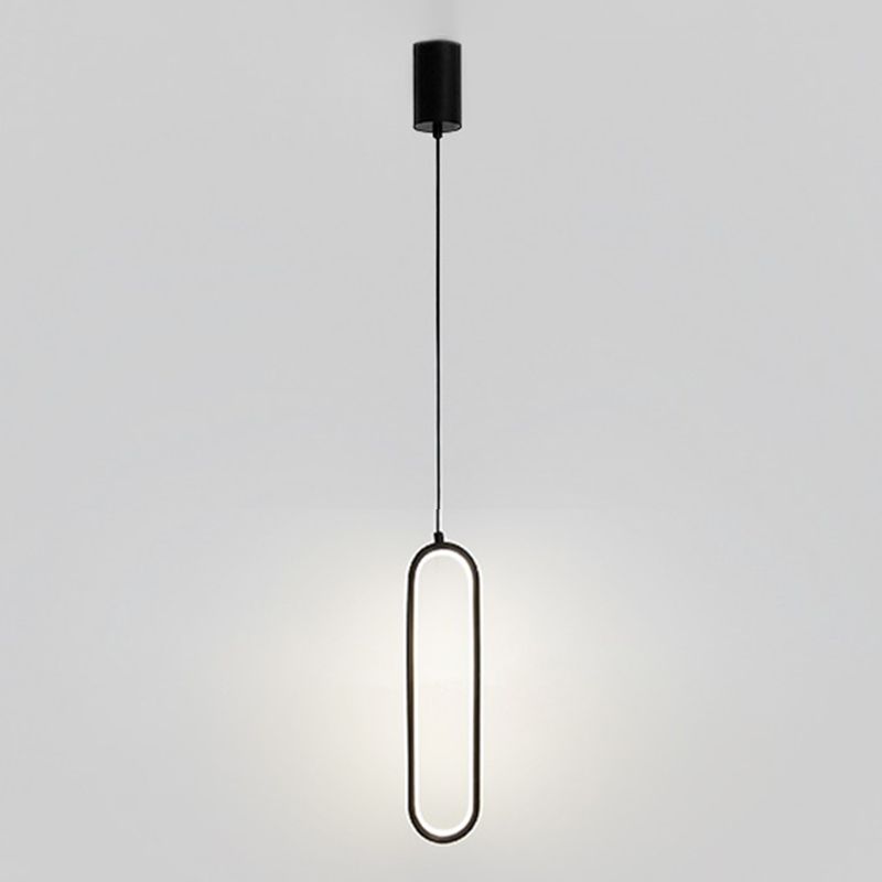 Contemporary Oval Shape Pendant Light Aluminum LED Hanging Pendant for Living Room