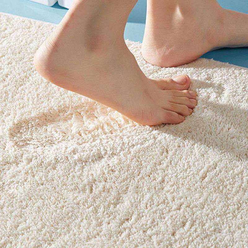 Light Grey Modern Rug Polyester Striped Area Rug Washable Rug for Living Room