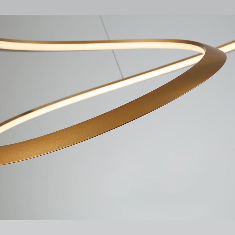 Modern LED Pendant Light Fixture Twisted Suspended Lighting Fixture with Acrylic Shade