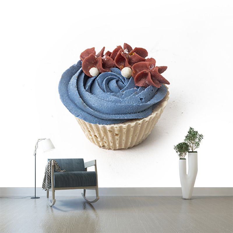Minimalism Style Mini Cake Wall Mural Wallpaper for Dessert Shop, Custom Size Available