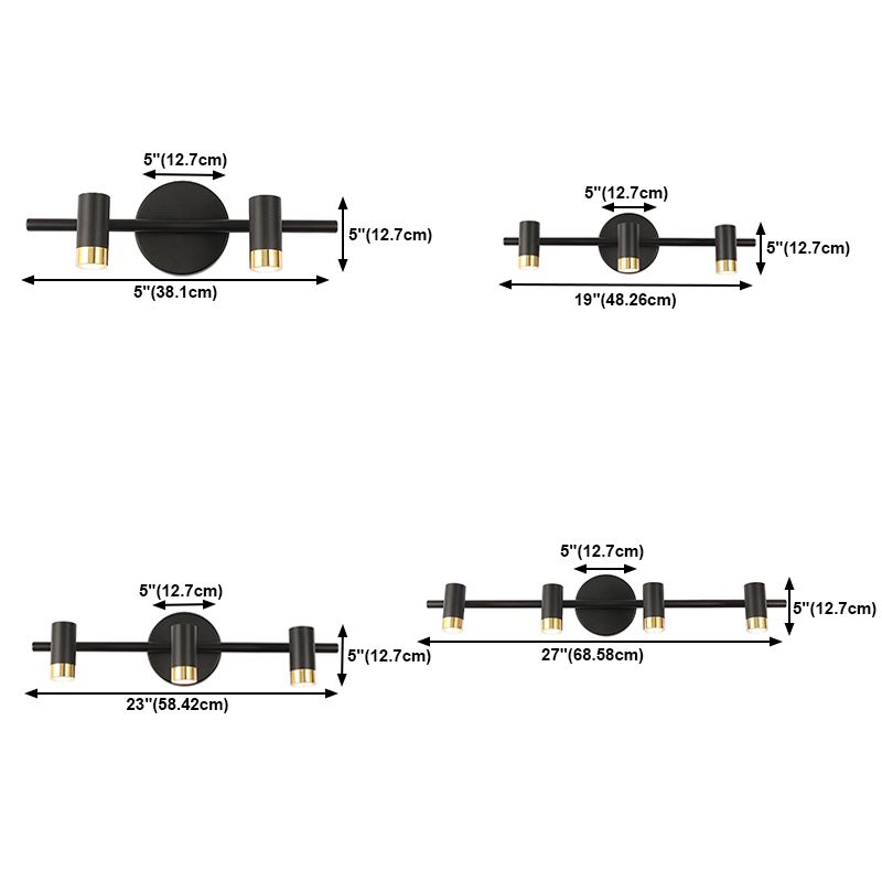 Modern Simple Style Iron Vanity Light Cylinder Shape Vanity Lamp for Shower Room