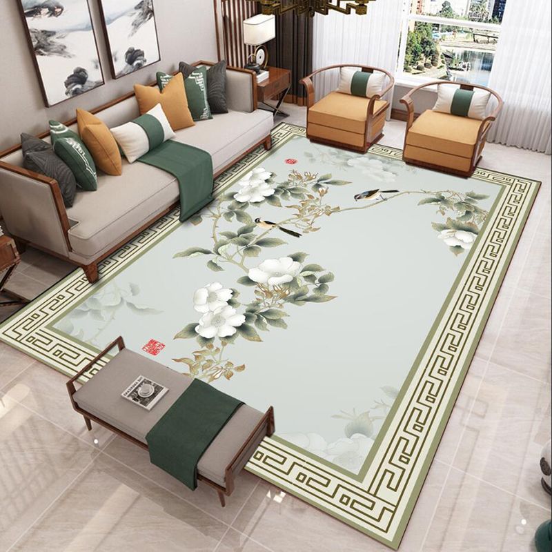 Elegant veelkleurig nostalgietapijt, polyester, takprint, binnentapijt, vlekbestendig tapijt voor woondecoratie