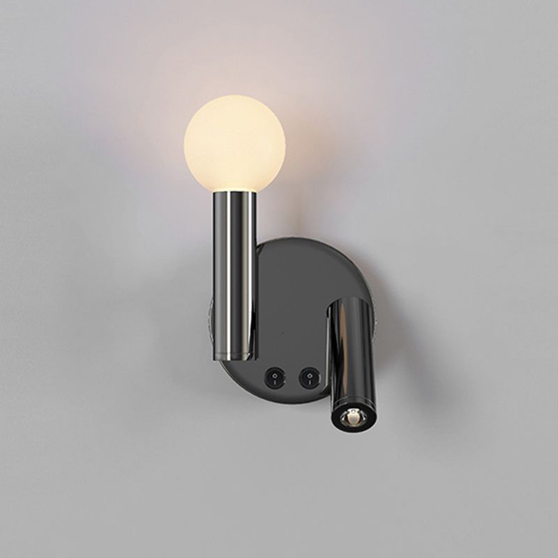 Cylinder Sconce Lights Simplicity Metal 2 Lights Wall Mounted Lights in Black