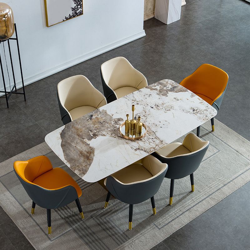 Industrial Arm Chair Solid Back Dining Room Chair for Kitchen