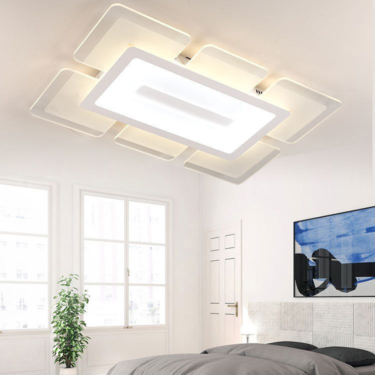Lámpara de techo de montaje rectangular Lámpara Moderna LED de montaje de techo de montaje con sombra acrílica