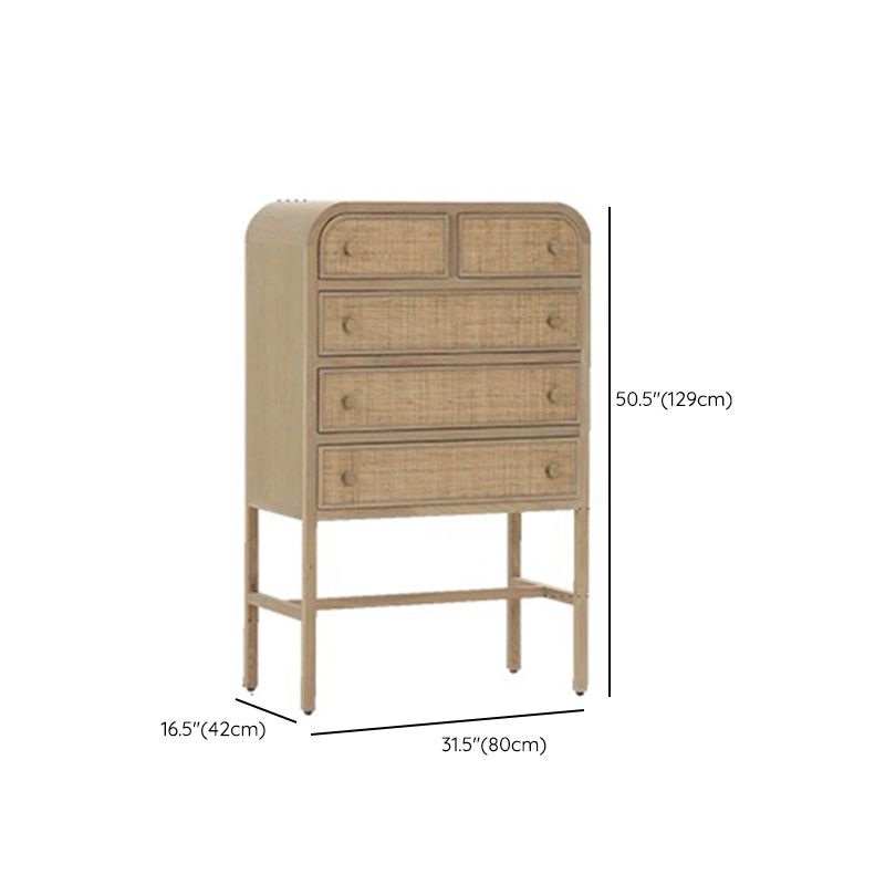 Contemporary Rectangle Chest Straight Legs with 5 Drawers Accent Chest