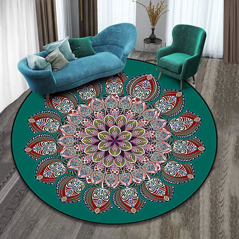 Moroccan Tribal Symbols Indoor Rug Polyester Carpet Stain Resistant Area Carpet for Home Decoration