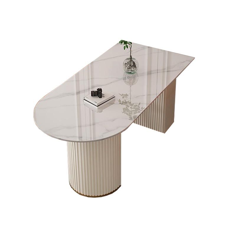 Traditional Luxury Dining Table with White Marble Oval Dining Table for Home