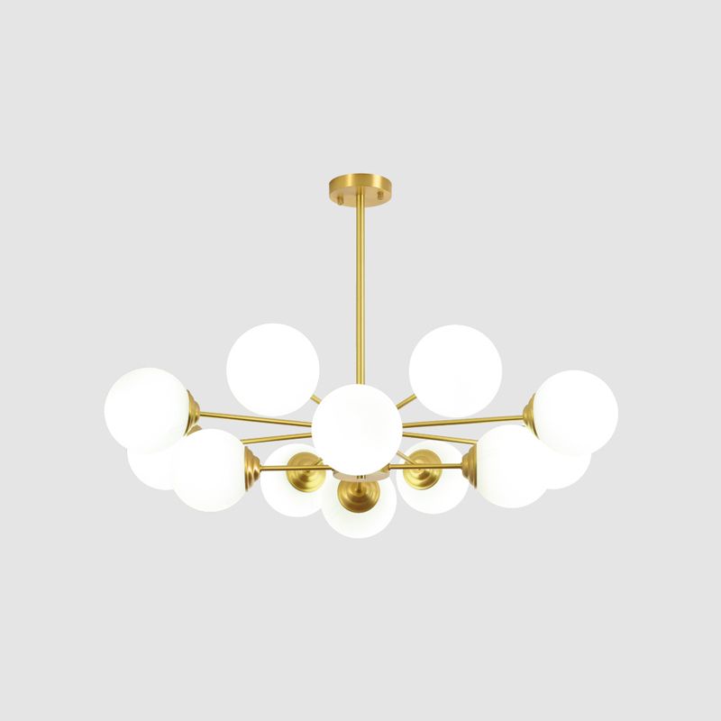 Lampe à lustre globe en laiton