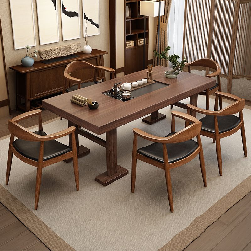 Silla de madera de fresno de estilo tradicional, juego de sillas de comedor de cocina con brazo trasero abierto