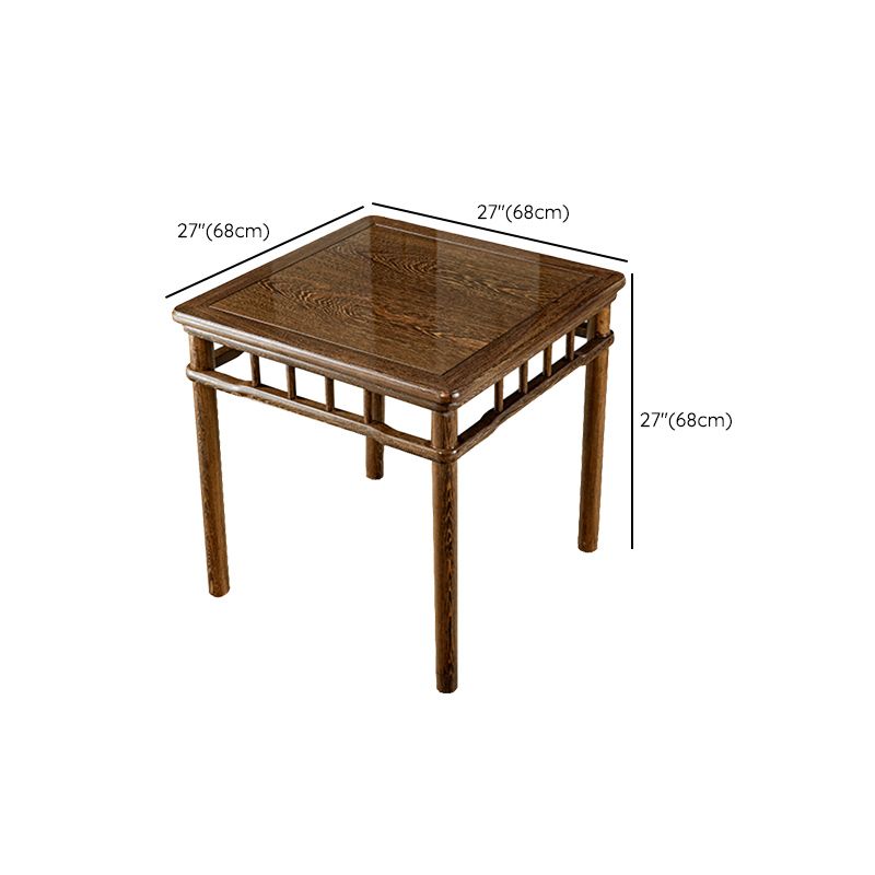 Modern Simple Dining Table Square Dinner Table with Solid Wood Legs