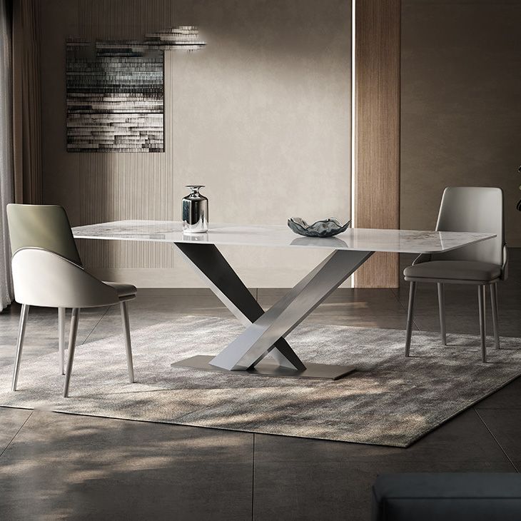 Medieval Modern Stone Dinette Table Rectangle Table for Dining Room