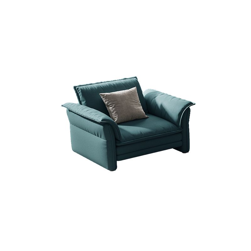 Contemporary Living Room Faux Leather Sofa Green Stain-Resistant Couch