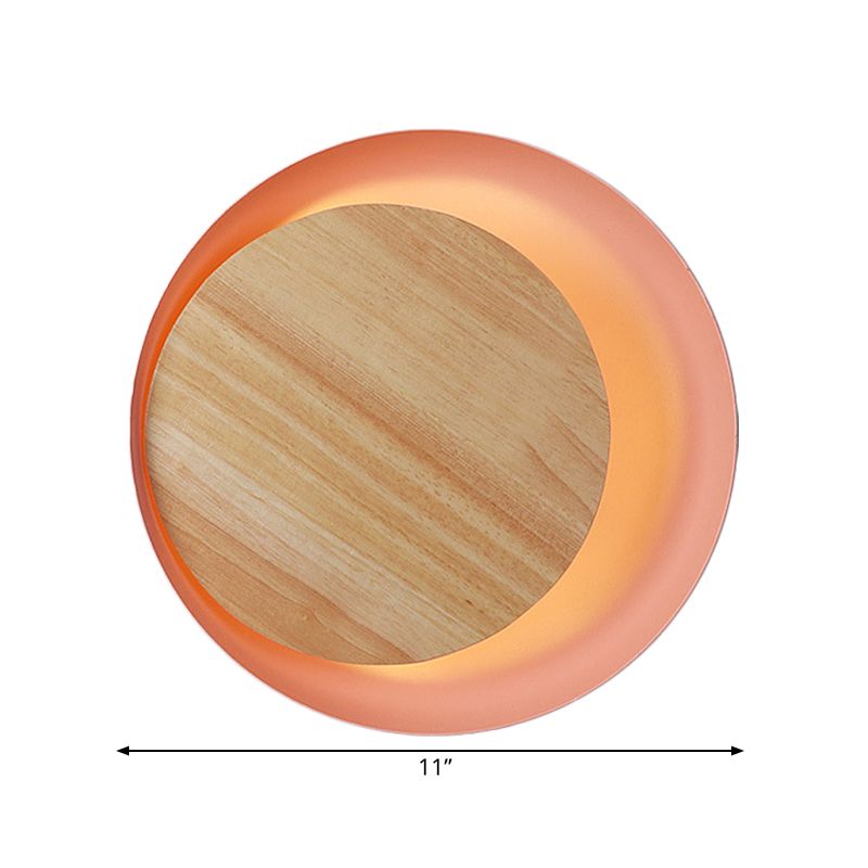 Lámpara de pared Led Led Led Led Led de madera de la luz de la pared del eclipse rosa para el baño de la escalera