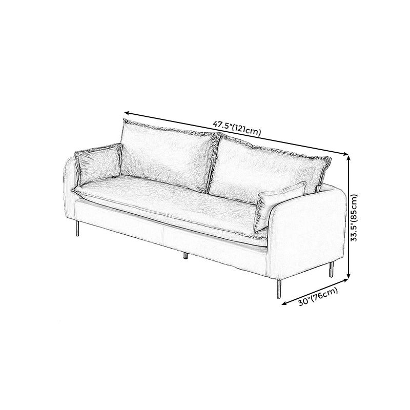 Standard Square Arm Sofa Set Contemporary Stain Resistant Sofa Couch with Pillows