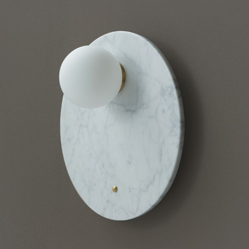Nordic Style Marble Wall Light Geometric 1 Light Wall Sconce with Glass for Bedroom