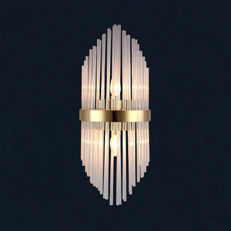 Clear Crystal 3 - Light Wall Mounted Sconce in Black / Gold Modern Wall Light