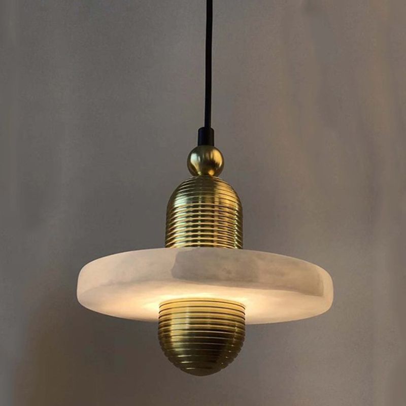 Contemporary Marble Hanging Light Minimalist Pendent Lighting Fixture for Sitting Room