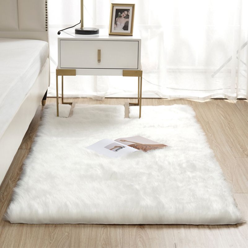 Natural Solid Color Rug Multi Color Fluffy Carpet Easy Care Machine Washable Area Rug for Bedroom