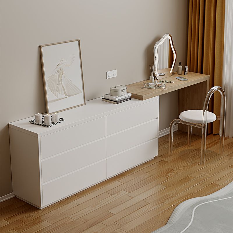15.74" Wide Make-up Vanity White Makeup Vanity Desk Table with 6 Drawers