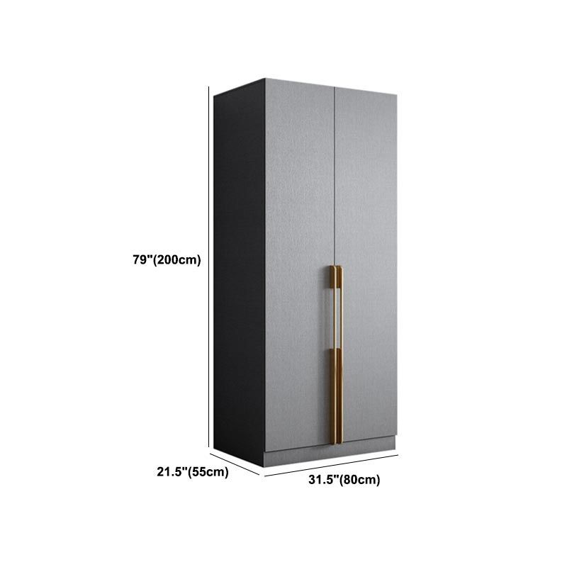 Contemporary Style Gray Colour Wardrobe Wood Soft Close Drawer Wardrobe Closet