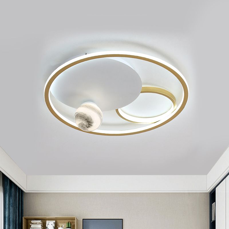 Acrylic Multiple Circle Flush Light Modernist Gold LED Ceiling Mount Light Fixture