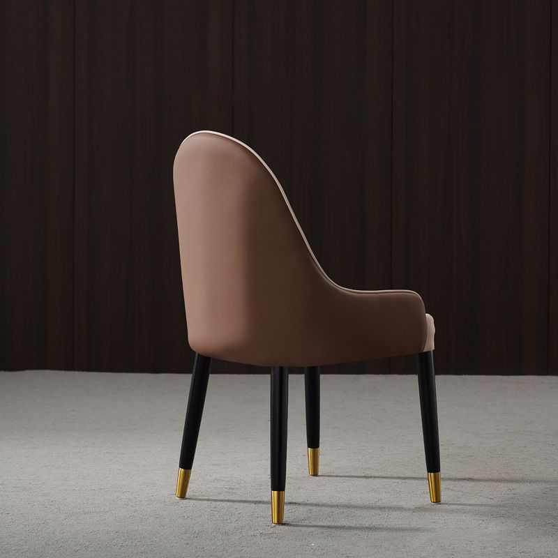 Scandinavian Indoor Arm Chair Upholstered Parsons Wood Dining Room Chair (Set of 2)