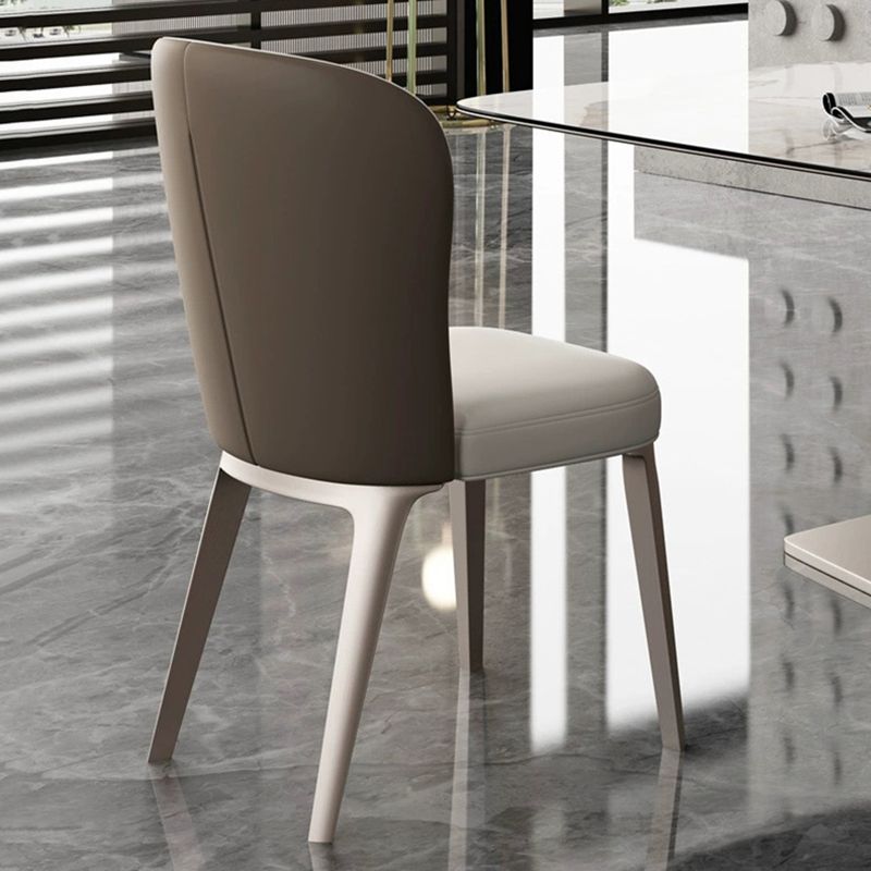 Glam Dining Chair Kitchen Armless Dining Side Chair in Chrome