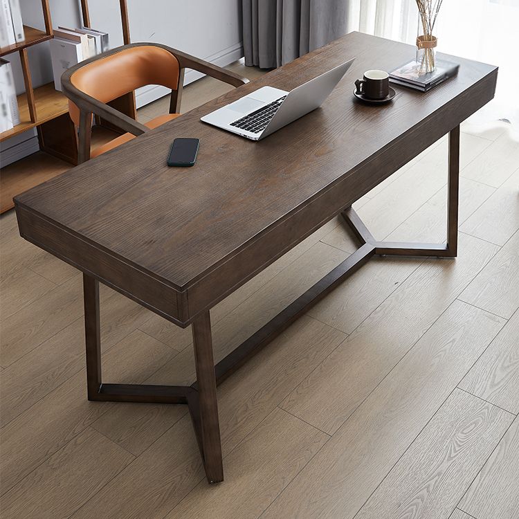 Medieval Ash Wood Dining Table for Restaurant Rectangle Table with Trestle Base