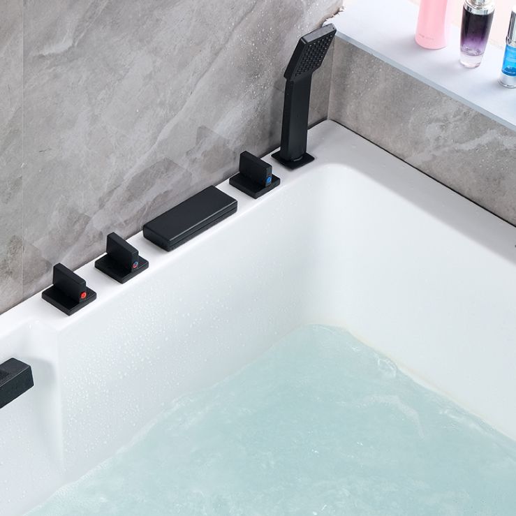 Freestanding Acrylic Bathtub Rectangular Modern Soaking Bath