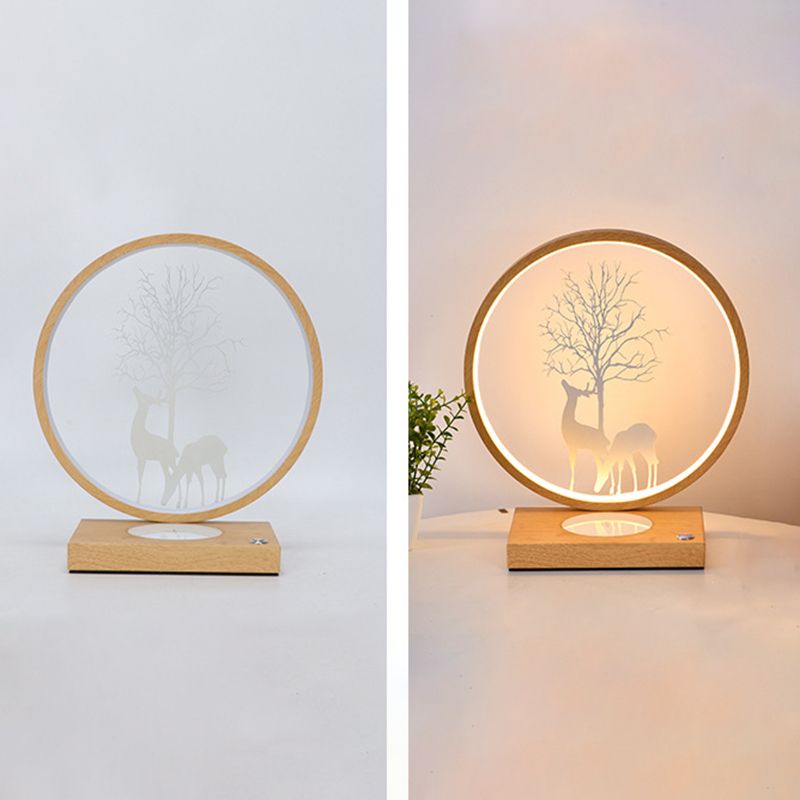 Lampada da scrivania a LED circolare in metallo contemporaneo lampada da tavolo a luce singola