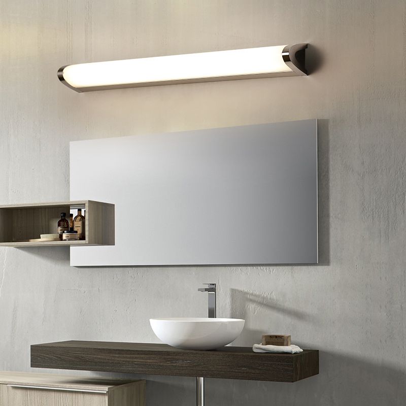 Silver Linear LED Wall Lamp in Modern Minimalist Style Aluminium Wall Light with Acrylic Shade
