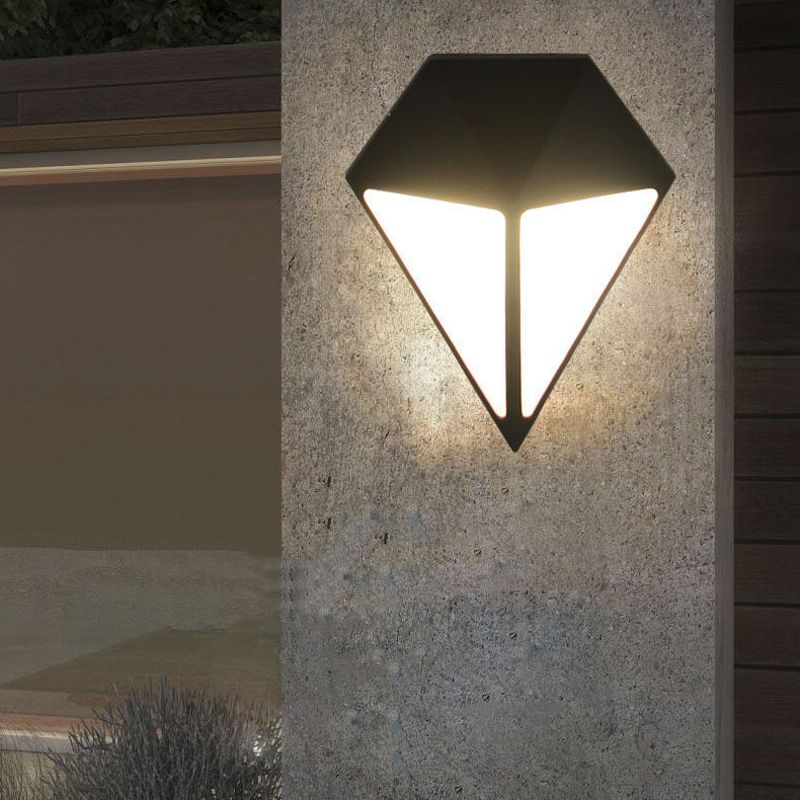 Geometric Shape Wall Lamp Modern Style Metal 1 Light Wall Light in Black