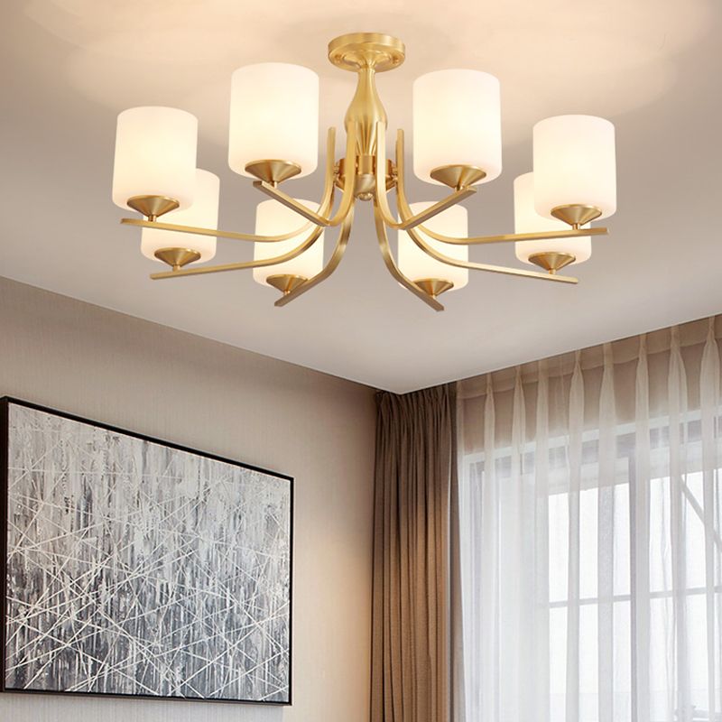 Semi Mount Lighting Minimalist Glass Cylindrical Semi Flush Mount Ceiling Fixture