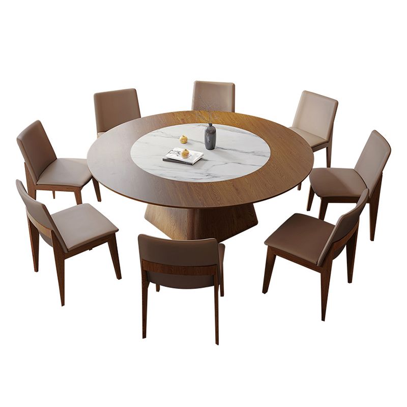 Contemporary Sintered Stone Table Round Table Set 1/6/8/9/12 Pieces Dining Set