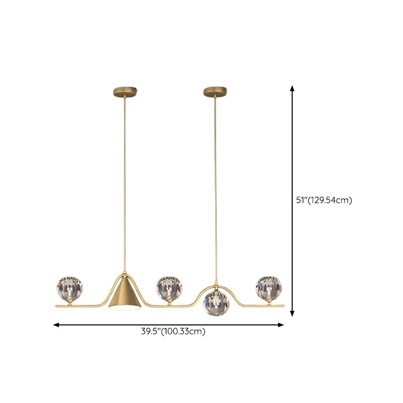 Modern Style Ball Shape Island Pendants Crystal Pendant Lights for Dining Room