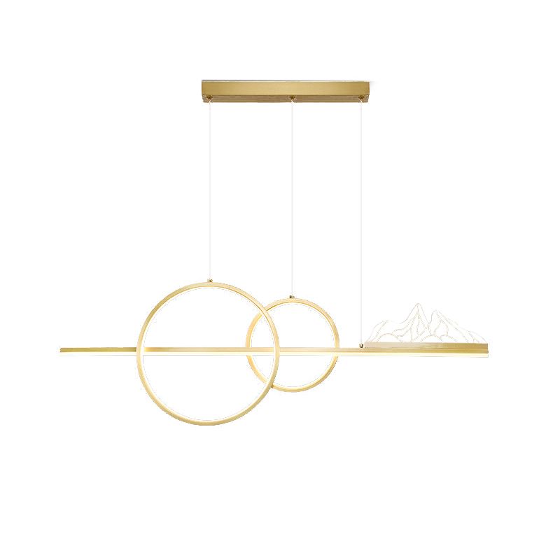 Multiple-Light Geometric Island Pendant Modern Metal Island Lighting for Dining Room