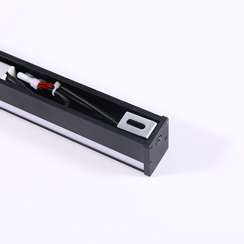 Linearer Schatten Metall Wandleuchter moderner Stil 1-Licht-Wandmontage Leuchte in Schwarz