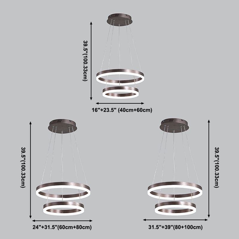Zeitgenössische mehrschichtige Deckenhänge hängendes leichte geometrische Deckenleuchte für Esszimmer