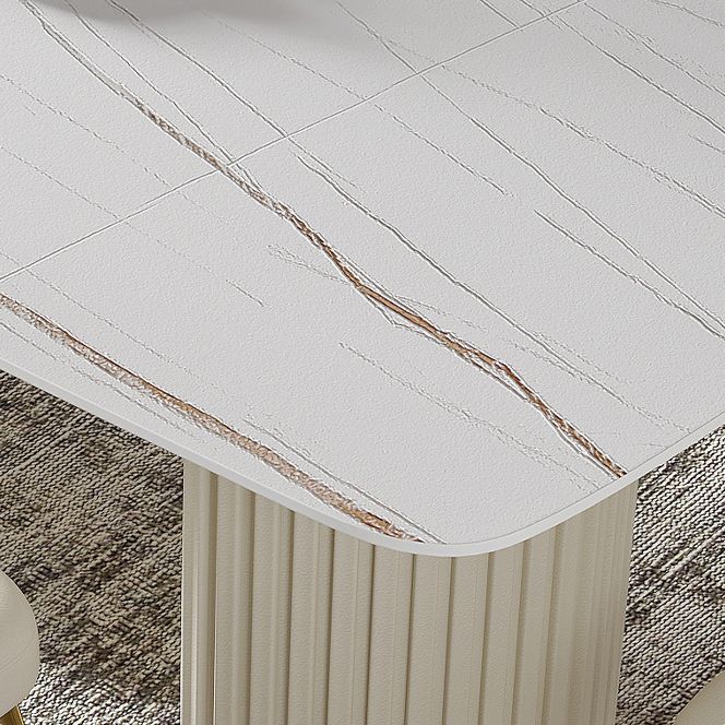 Nordic Sintered Stone Top Dining Set Rectangle 1/2/5/7 Pieces Dining Room Table Set