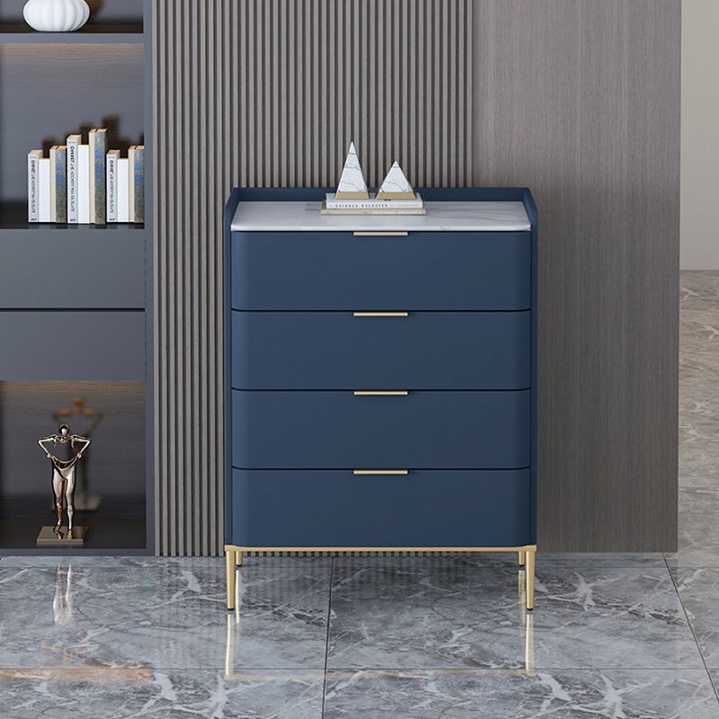 Glam Stone Storage Chest Bedroom 15.7" Wide Vertical Chest with Drawers