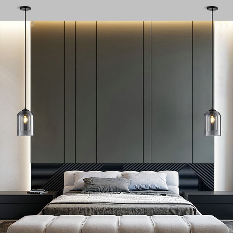 1 éclairage de verre de style moderne suspendu léger pour le salon