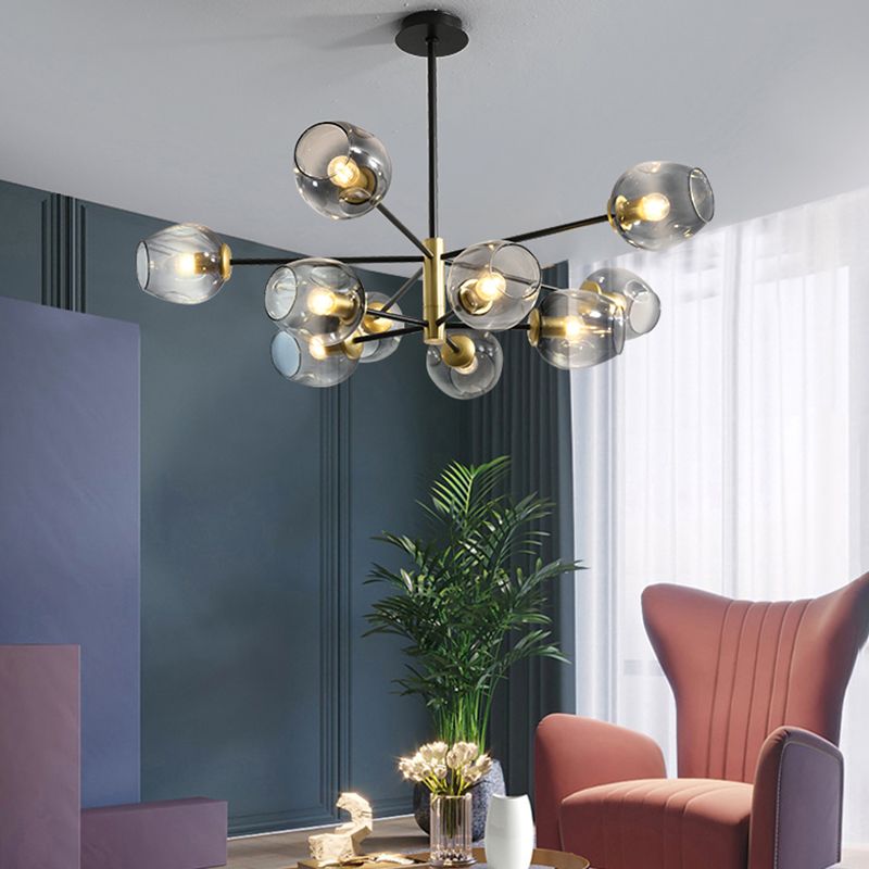 Modern Jar-Shaped Chandelier Lights Glass Chandelier Light Fixture for Living Room