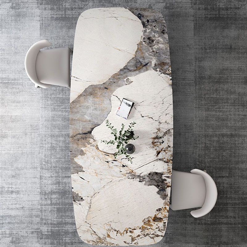 Table à manger traditionnelle de luxe en pierre avec base luge